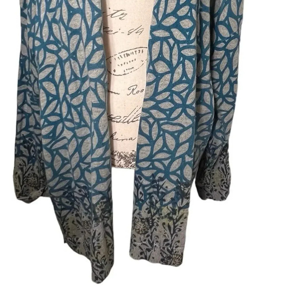 Sigrid‎ Olsen Oversized open lightweight cardigan, geometric floral ribbed, XL ￼ - Picture 4 of 11